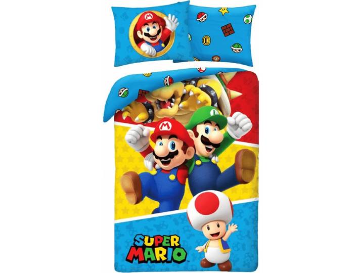 Mario Dekbedovertrek Todd, Mario, luigi & bowser 140 x 200 cm