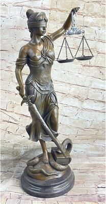 Bronzhaus 23 Inches Tall Blind Justice Graduation Gift Lawyer Student Bronze Sculpture Figurine
