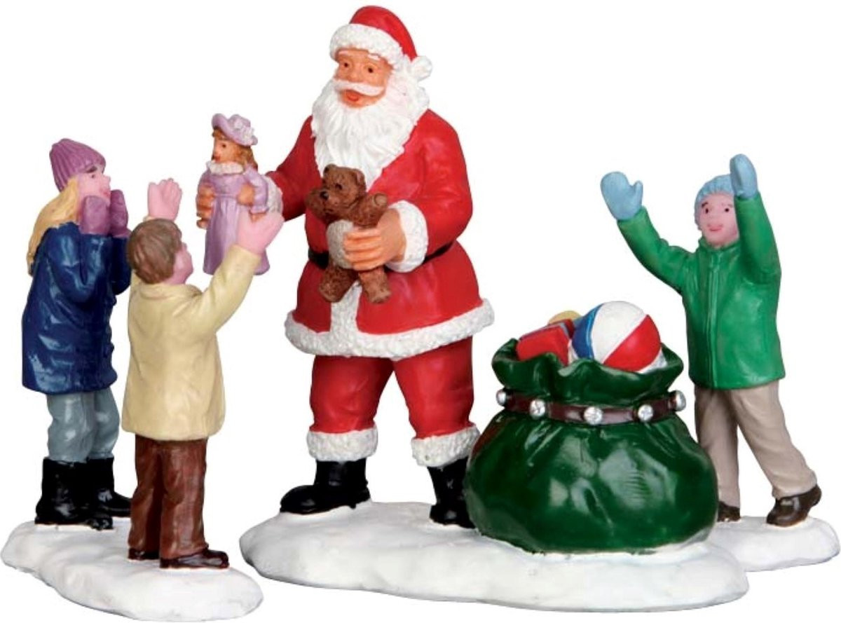 Lemax It's Santa Kerstdecoratie Set van 3 voor op tafel