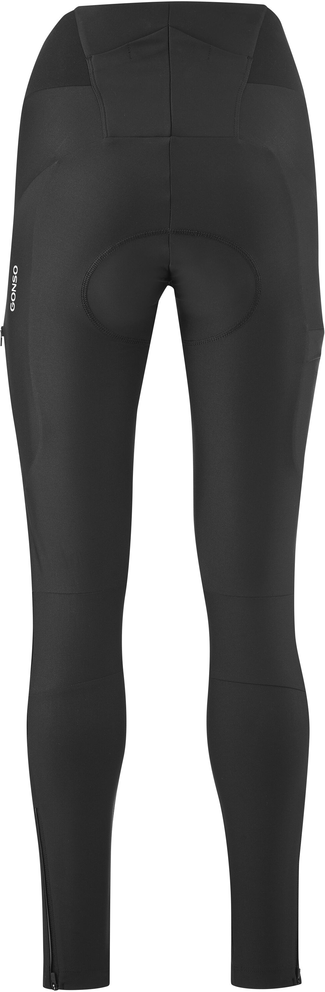 Fahrradhose GONSO "Essential Tight Cargo SC W", Damen, Gr. 36, Normalgrössen, schwarz, 78% Polyester, 22% Elasthan, Hosen Fahrradhose, Damen Radhose lang mit Sitzpolster, Radlerhose mit Taschen, Tight Fit schwarz 36, Normalgrössen