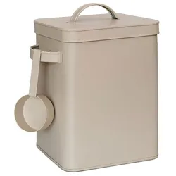 Relaxdays Luftdichte Metallbox mit Löffel Beige