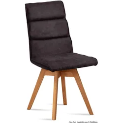 ESSZIMMERSTUHL drehbar (8er-Set) Doris 47x92x60 Eiche geölt/Espresso