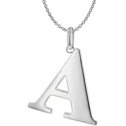 trendor 41780-A Damen-Halskette mit Großem Buchstaben A 925 Silber, 50 cm