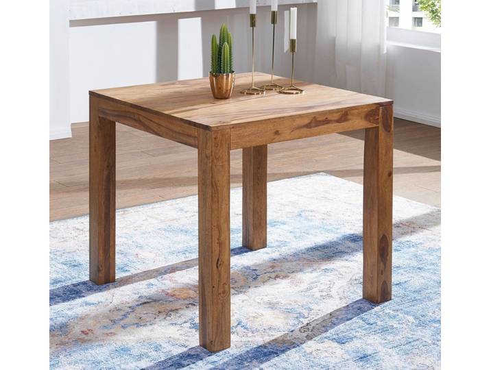 Esstisch Mibia 1 , 80x80 , Sheesham Holz massiv , dunkelbraun