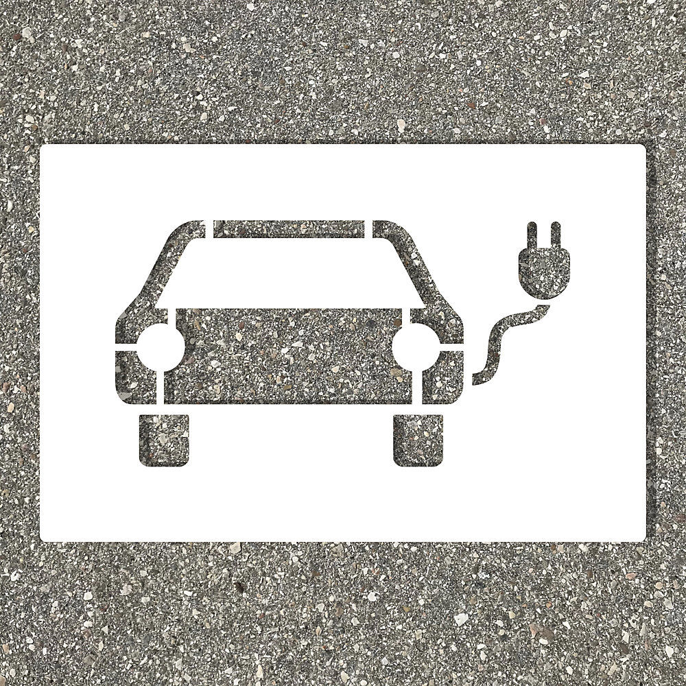 kaiserkraft Bodenschablone, E-Auto-Ladestation, Kunststoff