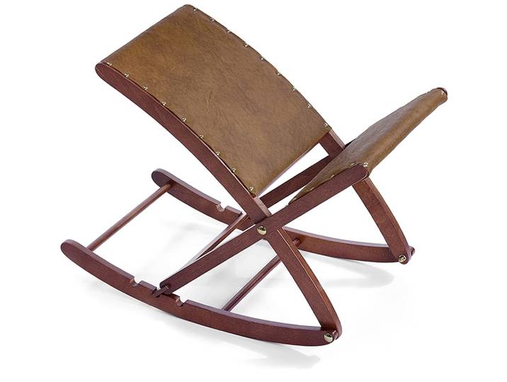 Fußhocker MAXIMEX KOMFORT , braun, B:38cm H:52,5cm T:59,5cm, Hocker, Fußhocker, Beinschaukel, Massivholz-Gestell, dreifach verstellbar, klappbar