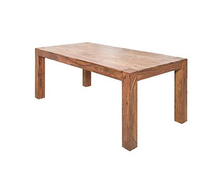 riess-ambiente Esstisch MAKASSAR - 160x90cm - braun - Sheeshamholz Platz für 6 Personen, stone finish, Unikat, handgefertigt, Holzmerkmale, Stauraum, pflegeleichte Oberfläche
