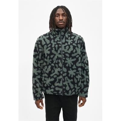 Fleecejacke CLEPTOMANICX "All Season Jacket Oh", Herren, Gr. M, grün (dunkelblau), 100% Polyester, mehrfarbig, normal, hoch geschlossener Ausschnitt, Jacken Fleecejacke, mit wasserabweisender Eigenschaft