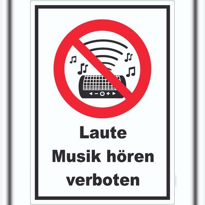 HB-Druck Aufkleber Laute Musik verboten A3 (297x420mm)