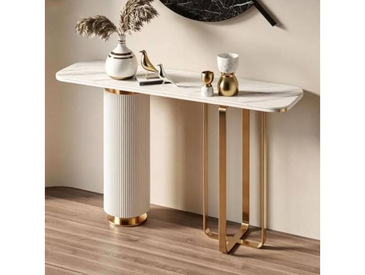Moderner Flurtisch, schmaler Präsentationstisch，Dekorativer Beistelltisch Dekorativer Beistelltisch; geeignet als Konsolentisch für Wohnzimmer, Flure oder Eingangsbereiche.(140cm/55.1in)
