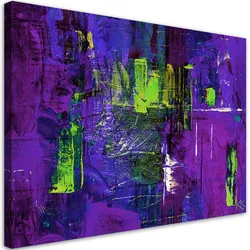 WANDBILD lila handgemalte abstraktion