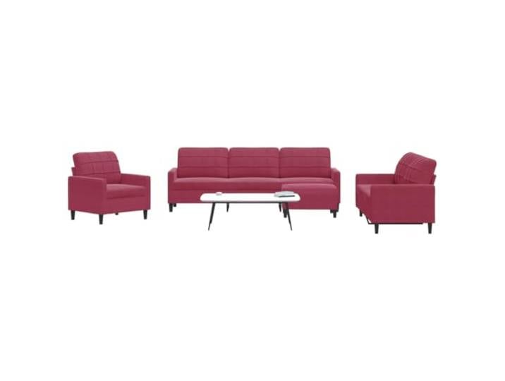 HEFZGDB 4-TLG. Sofagarnitur mit Kissen in Weinrot Samt, Weiches Velours Material und Robustes Metallgestell für Höchsten Komfort, Vielseitiger Hocker als Sitzgelegenheit