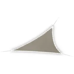 Perel, Sonnensegel, SONNENSEGEL MIT LED-BELEUCHTUNG - DREIECKIG - 3.6 x 3.6 x 3.6 m - TAUPE (360 x 360 cm)