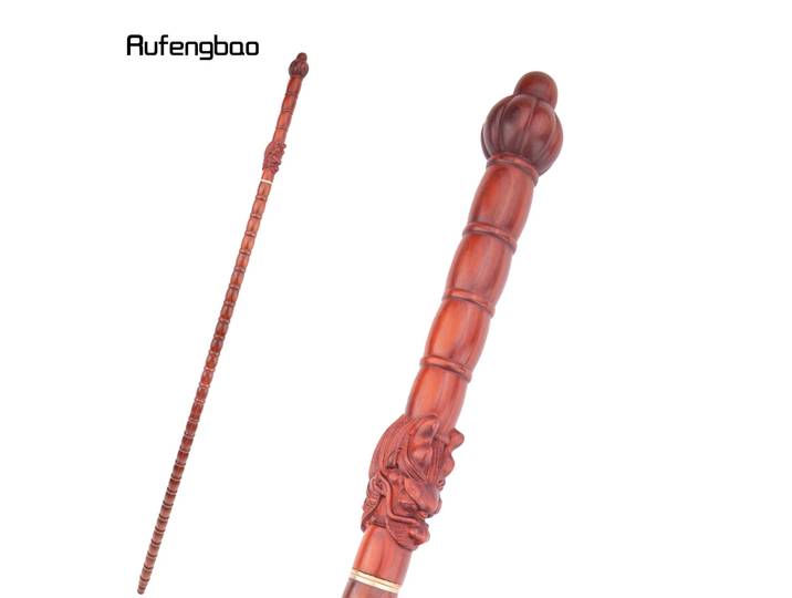 Canne de marche ronde en bois de bambou rouge, canne de marche décorative pour fête Cospaly, baguette de maïs d'halloween, 124cm