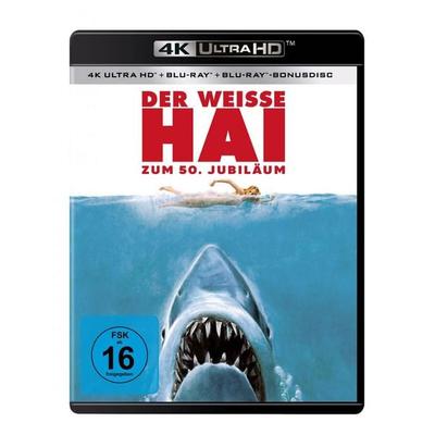 Der weiße Hai - 50th Anniversary (4K Ultra HD) (+ Blu-ray) (+ Bonus-Blu-ray), Blu-ray 4K