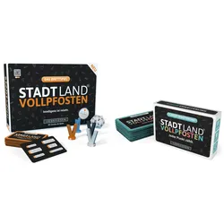 Denkriesen - Stadt Land Vollpfosten® Das Brettspiel –"Intelligenz ist relativ."+ Junior Erweiterung –"Jeder Punkt zählt."