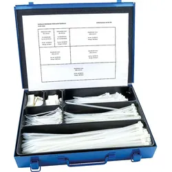 Sortimentskoffer Kabelbinder und Klebesockel natur 335x240x50mm WKK Befestigungsmaterialien