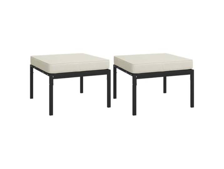 Coespram Gartenhocker 2er Set 60x60x35cm Modularer Fußhocker Schwarz Sand Komfortable Modul-Sitzwürfel mit dickem Sand-Kissen für Terrasse, Balkon und Outdoor-Lounge, belastbar bis 110 kg.