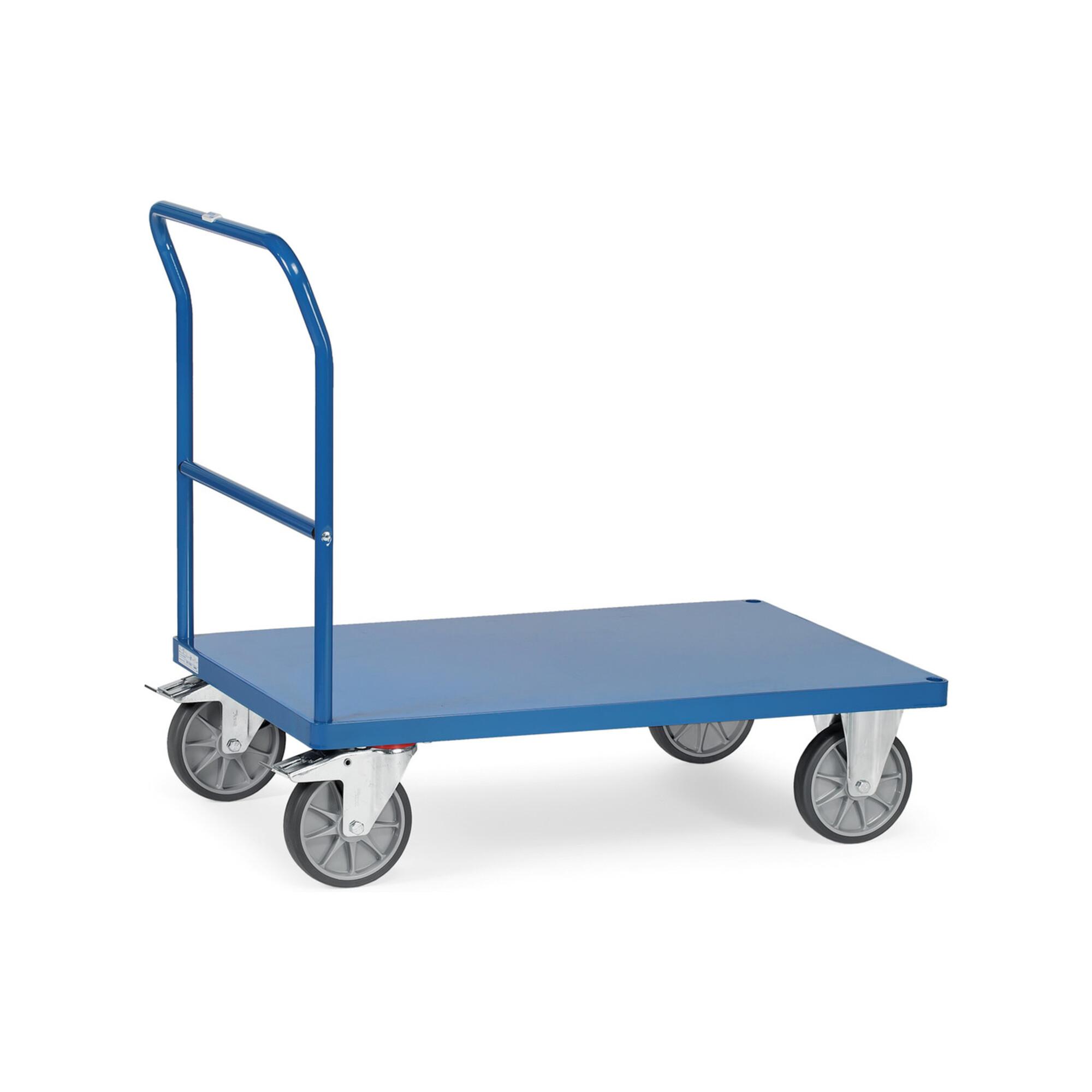 fetra Schiebebügelwagen 2503B mit Blechplattform - Tragkraft 600kg TPE-Reifen)