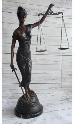 Bronzhaus Lady Justice Bronze Sculpture Lawyer Statue Figurine Office Decor 32 Inches X 19 Inches