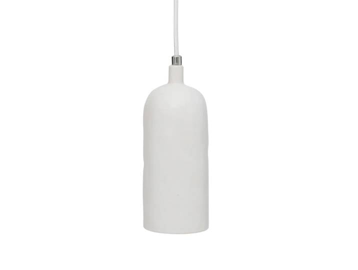 Lampe suspendue en céramique blanche ø 8.5 * 23 cm