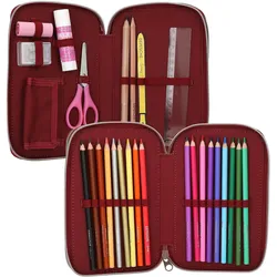 Top Model, Etui, TOPModel - Double Pencil Case FUR EVER FRIENDS - Deep, Warm Red
