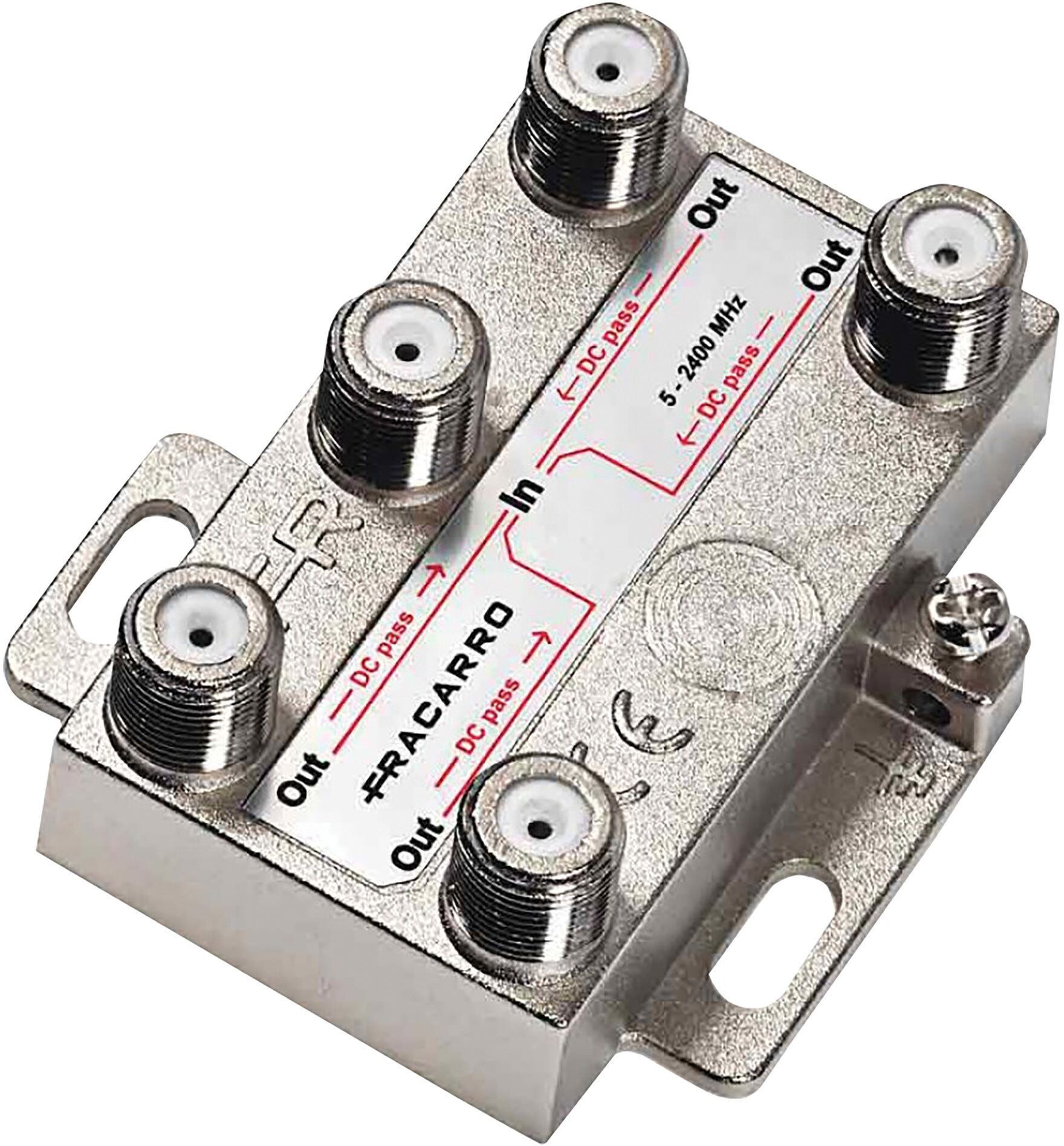 Fracarro PARTITORE  4 VIE 5-24000 MHz PA4 CON CONNETTORE F SCHERMATURA IN CLASSE A