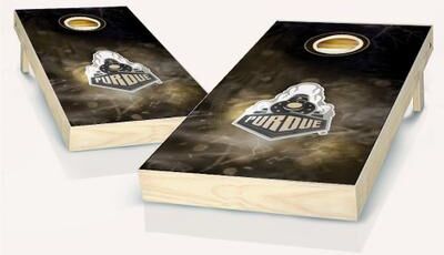 Skip's Garage Purdue Boilermakers Smoke NCAA Team Cornhole Boards