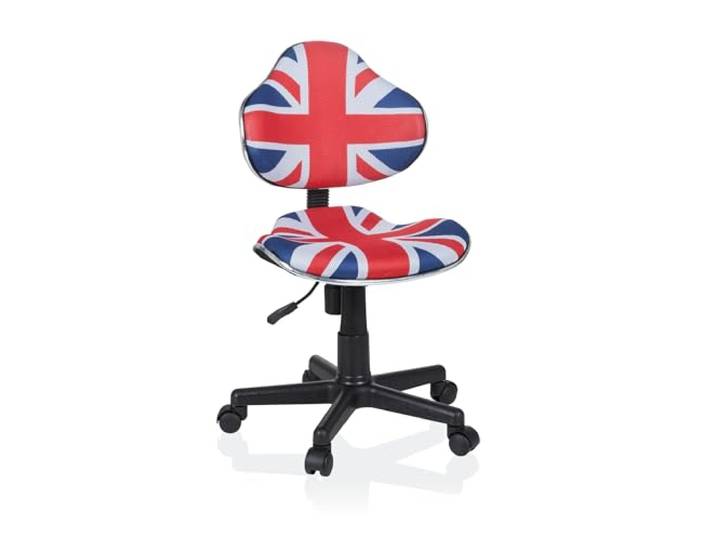 hjh OFFICE 670932 Kinder Schreibtischstuhl KIDDY GTI-2 Stoff Blau/Rot ergonomischer Jugenddrehstuhl höhenverstellbar