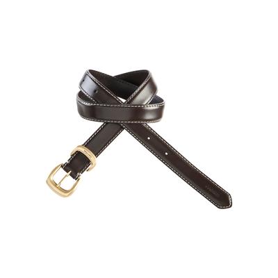 Ledergürtel CALVIN KLEIN "2PIECE LOGO 25MM", Damen, Gr. 100, braun (delicioso), Rindsleder, unifarben, Gürtel Ledergürtel, Metallschließe, Größenverstellbar