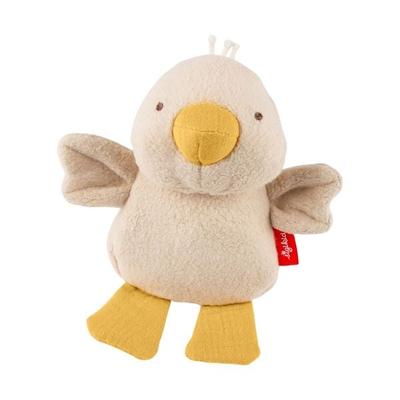 Sigikid 31259 - Knister-Greifling Ente mit Quietsche, 15 cm, Musselin/Teddystoff, sigibaby