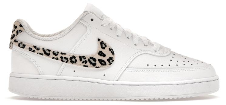 Nike Court Vision Low Leopard Swoosh White (Women's) - EU 40