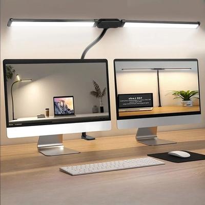 Uplifted Finds Double Head Desk Lamp Clip On LED 3 Modes Brightness Adjustable USB Adapter double Head White