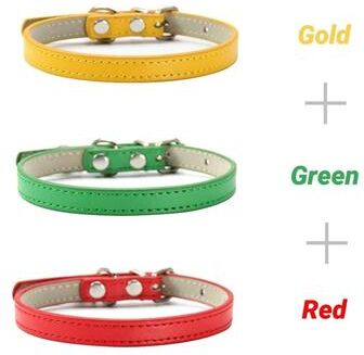Uplifted Finds 3 Piece Soft PU Leather Cat Collar Set 7 m