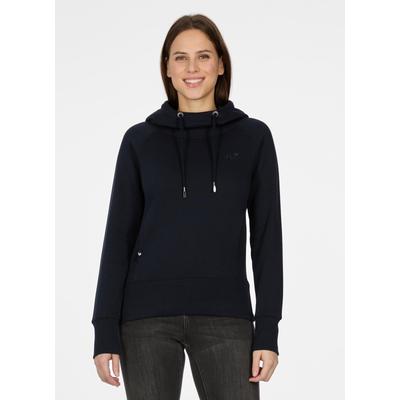 Kapuzensweatshirt RAGWEAR "ELNOA", Damen, Gr. S, blau (navy), Sweatware, Obermaterial: 70% Baumwolle, 30% Polyester, unifarben, normal, Rundhals, Sweatshirts, brushed, stretchy, super softe Qualität, mit breitem Saum und Kapuze