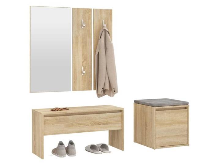 MGH - TOP Ensemble de meubles d'entrée - Banc de salon - Chêne sonoma Bois d'ingénierie MM713