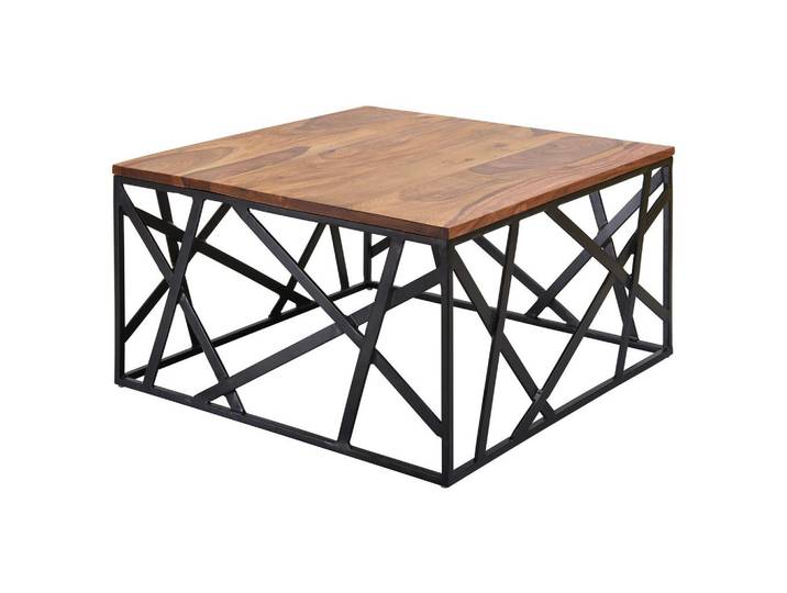 Couchtisch mit Holzplatte Bekal, Sheesham/Schwarz