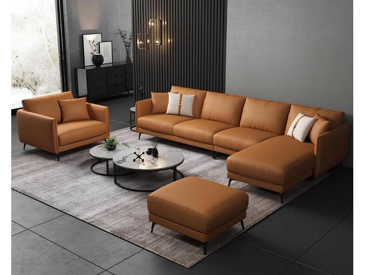Xlmoebel Ecksofa Moderne Ledersofa-Garnitur in zeitgemäßem Design und hohem Komfort, Ecksofa, Hergestellt in Europa