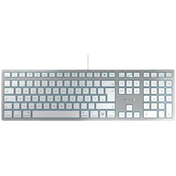 Cherry KC 6000C for Mac (DE, Kabelgebunden), Tastatur, Silber, Schwarz, Weiss