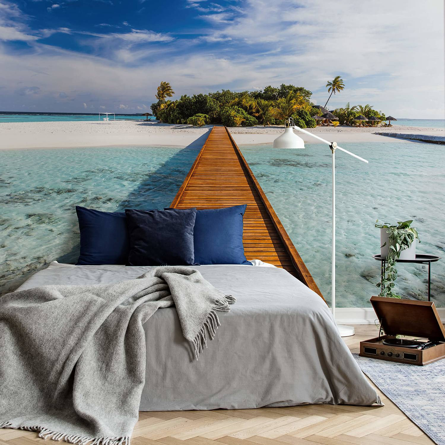 home24 Fotobehang Way to Paradise Abstract Multicolour Blauw B: 200 cm