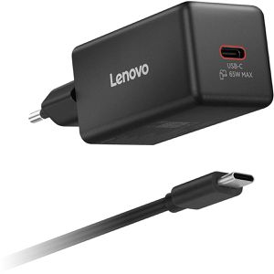 Lenovo USB-Ladegerät Multi-port, GaN, 65 Watt, 1x USB-C, 1 Port, Schnellladegerät mit USB-C Kabel