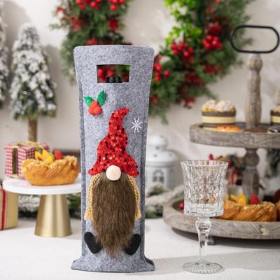 Inspired Deals Festive Christmas Wine Bottle Cover Bag For Holiday Table Decor & Gift Presentation red