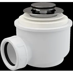 Alcadrain Ablaufgarnitur CLICK/CLACK für die Duschwannen, Ablauf 50 mm, DN 40, Kleiner Stopfen Ø 42 mm, Metall, Chrom-Glanz