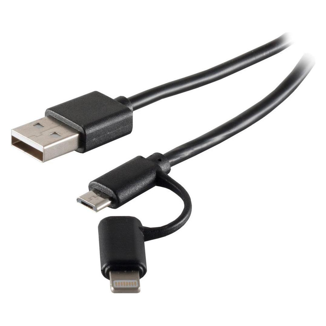 Shiverpeaks USB Lade-Sycn Kabel 2in1 schwarz 1,0m (1 m, USB 2.0) (14-14025)