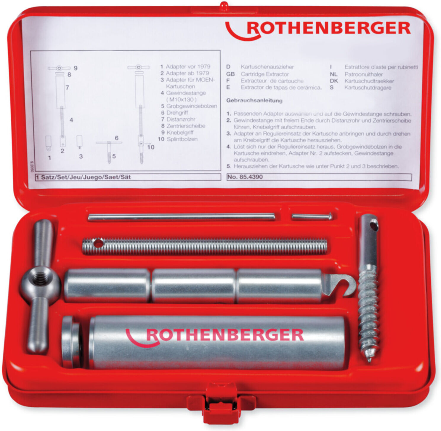 Rothenberger Kartuschen-Auszieher-Set, 9tlg. (854390)