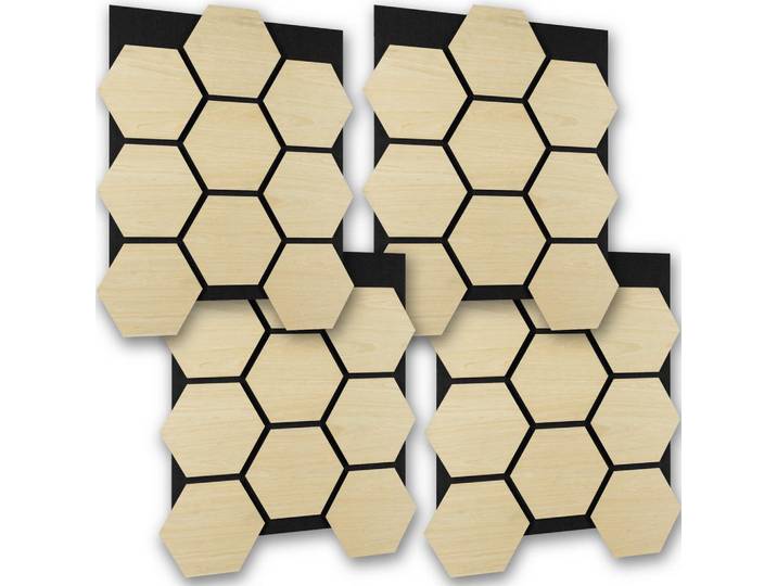tectake Akustikpaneele Sonic Shield, je 76 x 62 x 1,8 cm, Größe flexibel anpassbar, Eiche hell, Eichefarben, Holz, 62x1.8x76 cm, Tapeten & Wandverkleidungen, Akustikpaneele