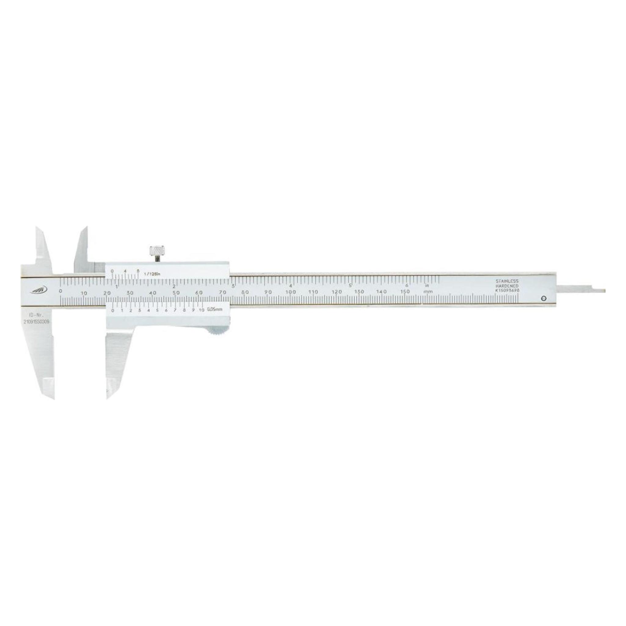Helios Preisser Taschenmessschieber 150 mm, parallaxfreie Ablesung 1/50, DIN 862 (0203 501)