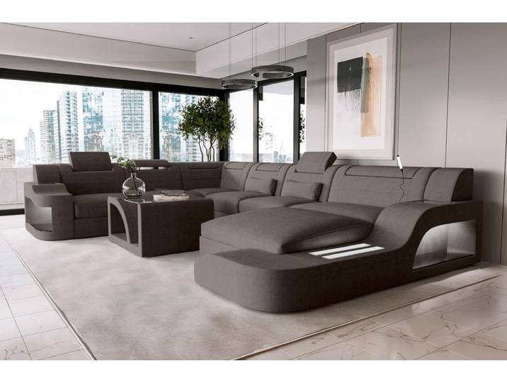 XXL Wohnlandschaft Palermo Stoffsofa