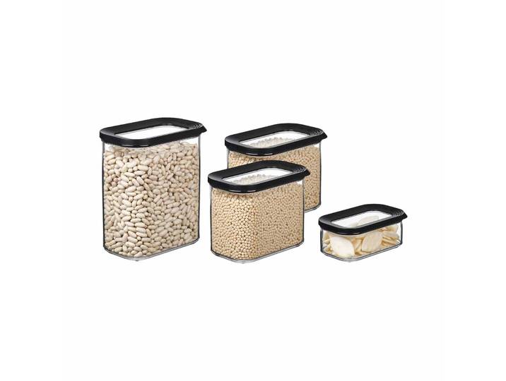 Vorratsdose MEPAL Vorratsdosen Modula 4er Set , schwarz, B:2cm H:2cm L:2cm, Kunststoff, Lebensmittelaufbewahrungsbehälter, Vorratsdose