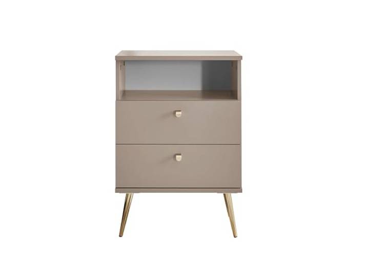 Stella Trading Laila Nachttisch Beige Nachtschrank 50 x 70 x 34 cm (B/H/T)